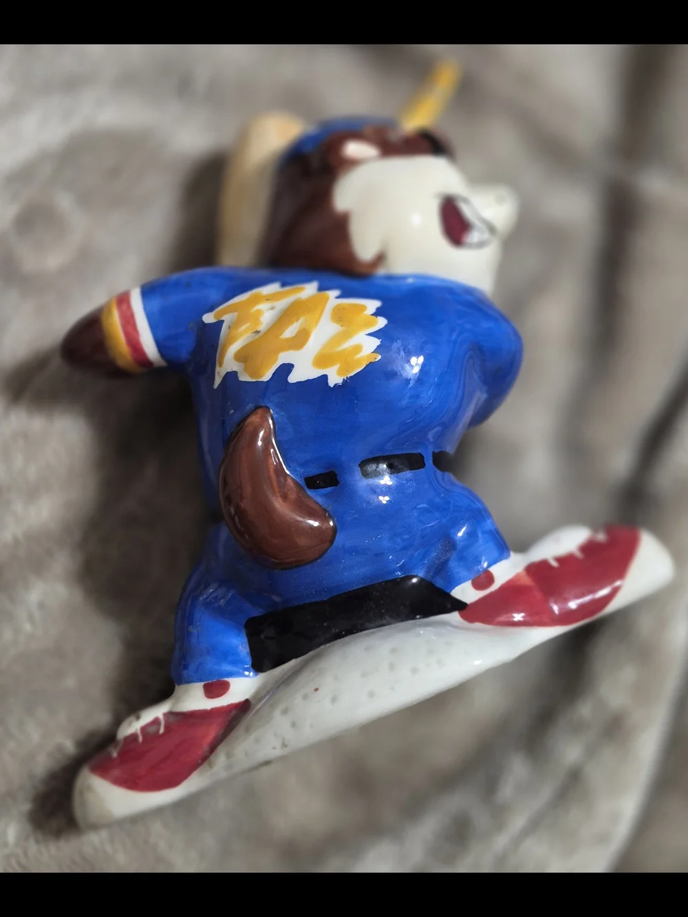 Ceramic Baseball TAZ Figurine Set - Salt And Pepper Shaker